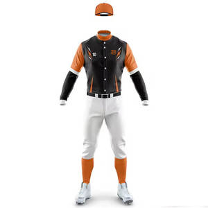 Custom Baseball Uniform Men's Full Sleeve Jersey With Number 10 And Name Sublimated Print Polyester Moisture Wicking All Seasons - Product Image 3