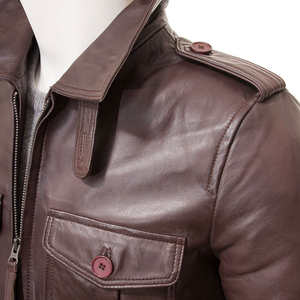 Veste de motard vintage de style streetwear pour homme, avec poches zippées de qualité supérieure, impression personnalisée, veste d'hiver - Product Image 3