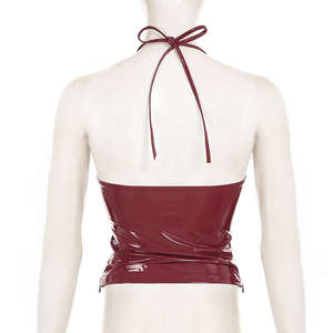 Top Corto Halter para Mujer, Transpirable, Verano, Estampado Digital, Tejido de Spandex/Poliéster - Product Image 6