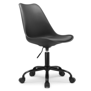 Chaise de bureau moderne LAKAR V2 noire de qualité standard en mousse haute densité, réglable en hauteur, pour la maison et le bureau - Product Image 1