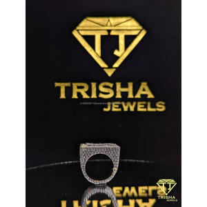 Anillo Hip Hop Personalizado con Letra, Plata de Ley 925 Cubierta con Brillantes Diamantes Moissanite VVS, Amuleto de Lujo de Trisha Jewels - Product Image 4