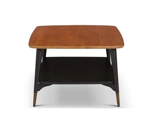 Table basse Lawson en teck massif de haute qualité, couleur marron et noir, pour usage intérieur. - Product Image 3
