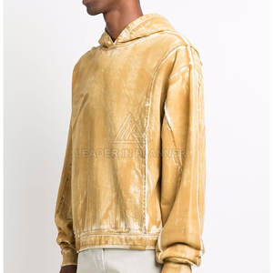 Hoodies délavés à l'acide pour hommes, les plus vendus, prix de gros, basiques, pour usage décontracté, avec logo personnalisé imprimé - Product Image 3