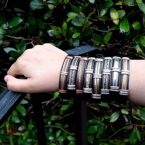 <b>Antique</b> <b>Brass</b> Arm Armour Bracelet Set Polished Traditional Wedding Men Women Fashion Copper Bracelet - Product Image 1