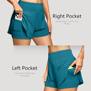 Shorts de sport pour femmes avec logo personnalisé, 2 en 1, avec short intégré, respirants et performants pour la course à pied, l'entraînement et les activités de plein air - Product Image 6