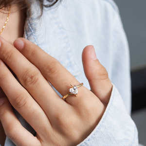 Anillos de compromiso de moissanita con forma de corazón creados en laboratorio, éticos, para grupos de compra de joyería de alto volumen y organizadores de bodas - Product Image 5