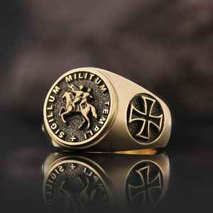 แหวนเมสัน BOJ รุ่น 002 แบบกำหนดเองได้ สำหรับทั้งชายและหญิง แหวนตราประทับฟรีเมสันส่วนบุคคล แหวนตราประทับมาสเตอร์เมสันเท็กซัส สไตล์ฮิปฮอป สีเงิน ราคาประหยัด - Product Image 1