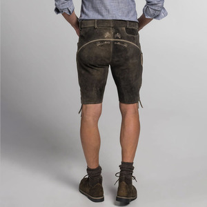 Shorts traditionnels bavarois pour hommes en Lederhosen, 100 % polyester satiné, coupe-vent, imperméable, décontracté chic, écologique, vintage allemand - Product Image 3