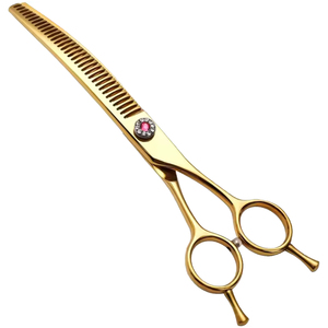 Custom Logo 6.5-inch Professional Japanese Steel Curved Thinning Shears for Hair Dressing <b>Dogs</b> Cats Pet Grooming - Product Image 2