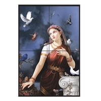 Paysage moderne aile dame 3D solide mur intérieur surface vitrée classique céramique impression numérique carreaux de mur brique réfractaire affiche