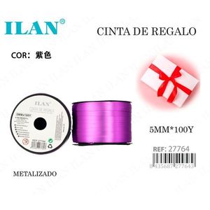 Nastro regalo viola metallizzato 5mmx100y per confezioni - Product Image 1