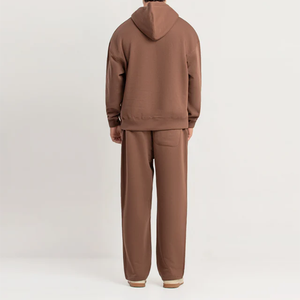 Ensemble de survêtement décontracté unisexe en coton 100 % uni pour l'hiver : sweat à capuche oversize et pantalon polaire anti-plis avec joggers décontractés - Product Image 4