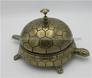 กระดิ่งทองเหลืองรูปเต่าขัดเงา ของตกแต่งบ้าน ของตกแต่งโต๊ะทำงาน - Product Image 3