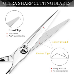 Custom Logo Salon Barbershop Thinning <b>Shears</b> Japan 440c Teeth Flat Scissors Barber Scissors a Set - Product Image 2