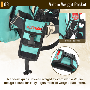 AROPEC 25lb BCD de plongée gonflable au dos professionnel léger avec lest intégré et plaque dorsale en aluminium - Product Image 4