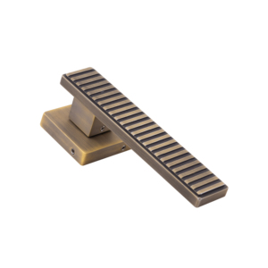 Juego de Manijas Modernas de Latón y Aluminio para Puerta, Roseta Cuadrada AB, Acabado Mate PVD, Oro Rosa, Dorado, Negro, Herrajes Interiores para Cerradura de Palanca - Product Image 2