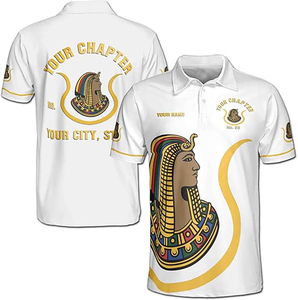 เสื้อโปโลผู้ชายปักตราสัญลักษณ์บรอนซ์มาสเตอร์เมสันแบบกำหนดเอง คุณภาพสูง ผลิตตามสั่ง แขนสั้น - Product Image 1