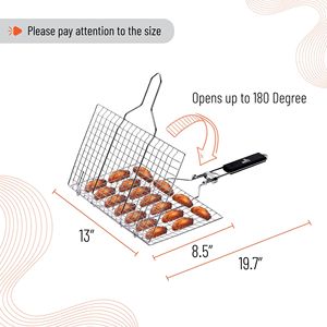 Accessori per barbecue in acciaio inossidabile-cestino per griglia da esterno per pesce e verdure per grigliate e barbecue - Product Image 3