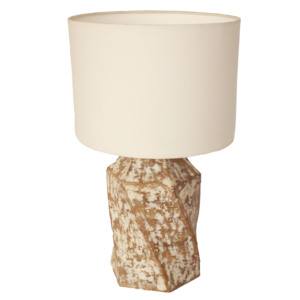 Lámpara de Aceite de Madera Natural Envejecida Hecha a Mano, Diseño Industrial Moderno de Mediados de Siglo, Patrón Geométrico, Tamaño Pequeño, Decoración para el Hogar - Product Image 1