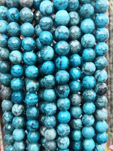 ลูกปัดอะพาไทต์สีน้ำเงินทรงกลมเหลี่ยมเพชรพลอย หินธรรมชาติ สำหรับทำเครื่องประดับ DIY - Product Image 2