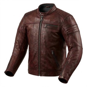 Heavy Duty Unisex Genuine Leather Racing Motorbike Jacket Long <b>Thin</b> Canvas CE Certified Biker Protection Front Logo Hooded - Product Image 6