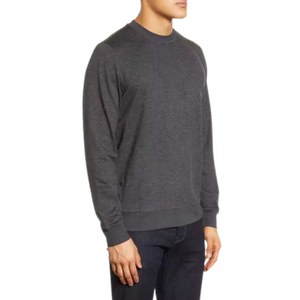 T-shirt en coton tricoté à manches longues pour homme, couleur personnalisable, design vierge, col rond, coupe ample, anti-boulochage - Product Image 5