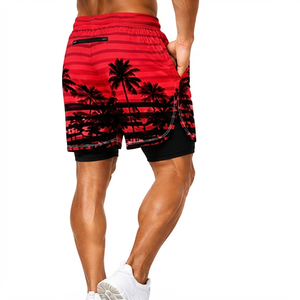 Shorts de bain pour hommes OEM avec poche étanche, séchage rapide, extensibles, pour la plage, logo personnalisé, short de surf, short de bain pour hommes, fabrication en usine. - Product Image 2