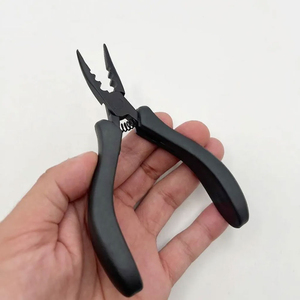 Pince à cheveux à tête incurvée, à dents, 3 trous, pour micro et nano anneaux, outils d'extension de cheveux en plumes, service OEM - Product Image 2