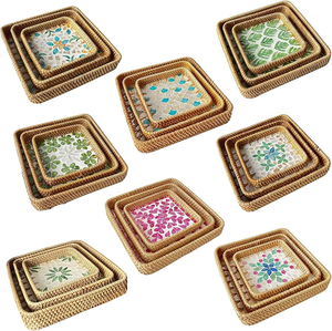 Bandeja de nácar y ratán hecha a medida con múltiples colores y diseños, adornos decorativos para el hogar a bajo precio. - Product Image 5