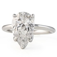 Bague de fiançailles VIBHINI avec diamant taille poire, sertissage clos, or jaune 14 carats plaqué or, style luxueux, bijoux fins pour femmes
