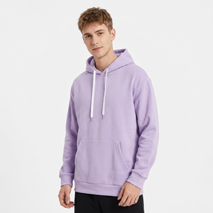 เสื้อฮู้ดดี้ผู้ชายสีลาเวนเดอร์ ทรงปกติ ผ้าฝ้ายฟลีซ 100% เป็นมิตรกับสิ่งแวดล้อม น้ำหนัก 300 กรัม ดีไซน์กระเป๋าแบบลำลอง เหมาะสำหรับใส่ในฤดูใบไม้ร่วง ผ้าเฟรนช์เทอร์รี่ - Product Image 3
