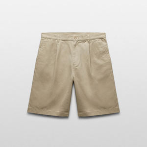 Shorts chino pour homme, taille élastique, coton respirant, shorts décontractés d'été avec poches, couleur unie, légers, respirants, personnalisables - Product Image 1