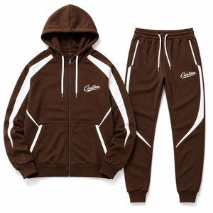 Premium Men's Polyester Tracksuit Lightweight Hooded Training <b>Set</b> for Active Lifestyle - Product Image 1