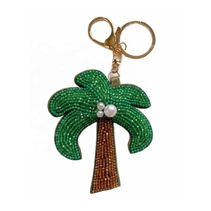 Palm <b>Tree</b> Glass Beaded Keychain Handmade Decorative <b>Bag</b> Keys Charm for Purse <b>Bags</b> Totes Backpacks Fashion Trendy Accessories - Product Image 1