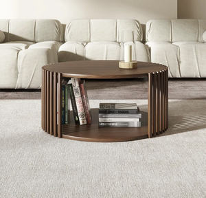 Mesa de centro redonda de madera de diseño moderno para sala de estar, hogar, estilo de muebles - Product Image 1