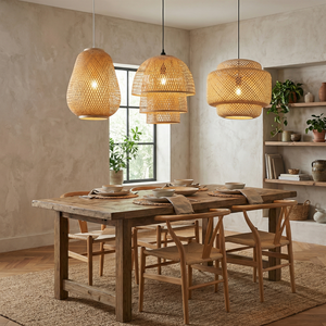 Rattan Lampshade, Woven Wicker Pendant Light Cover, Dome Ceiling Light Shade for Coastal, Boho & Japandi Decor - Product Image 4