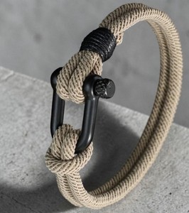 Pulsera de Cuerda para Hombre, Cierre de Acero Inoxidable, Cordón Náutico, Estilo Minimalista - Product Image 2