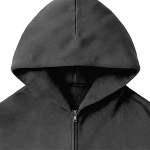 Sweat à capuche zippé intégral en molleton épais pour homme, personnalisé, coupe oversize, style streetwear décontracté, pour l'automne, vente en gros - Product Image 5