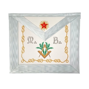 Master Deluxe Apron Real leather French Rite Apron Professional Machine Embroidery Lace Safety <b>Pin</b> Premium Ceremonial Masonic - Product Image 2