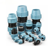 Raccords de tuyauterie HDPE haute pression durables (DN20-DN110) avec filetage BSP femelle/mâle pour l'alimentation en eau et le drainage, marque MDT