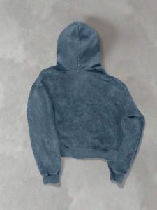 Sudaderas con capucha vintage para hombre, estilo acid wash, oversize, con cremallera, doble capucha, hombros caídos, manga larga, estilo streetwear. - Product Image 2