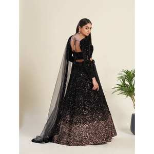 Séquence lourde travail tenue de soirée Lehenga Choli robes de soirée élégantes - Product Image 4
