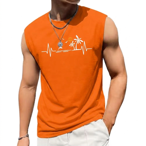 เสื้อกล้าม RexFit Sports ทรงโอเวอร์ไซส์ ผ้าโพลีเอสเตอร์ทอแบบวินเทจ ระบายอากาศได้ดี คอกลม สำหรับผู้ชาย สไตล์สตรีทแวร์ เสื้อผ้าออกกำลังกาย ลายตัวอักษร - Product Image 4