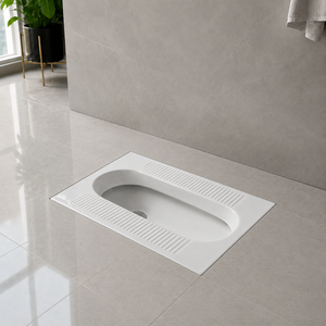 Cuvette de toilette monobloc en céramique indienne moderne, facile à nettoyer, siphon en P, pour usage en hôtel, hôpital, école, villa, appartement, salle de bain, à poser au sol - Product Image 3