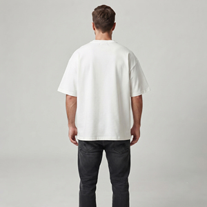 T-shirt oversize pour homme avec broderie effet vieilli, col rond, manches courtes, coupe décontractée, épaules tombantes - Product Image 2