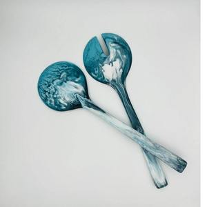 Ensemble de cuillères en résine artisanale haut de gamme – Ensemble de cuillères à salade et à servir modernes et écologiques pour mariages, fêtes et dîners - Product Image 2