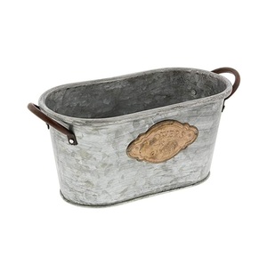 Maceta de metal antigua, maceta decorativa vintage para jardín, patio, decoración interior del hogar. - Product Image 1