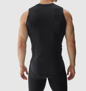Débardeur de sport côtelé sans manches personnalisé OEM pour hommes, en polyester et élasthanne, idéal pour la course, la gym et le fitness - Product Image 4