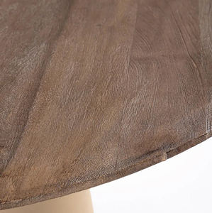 Nueva Mesa de Comedor Plegable Moderna de 4 Plazas con Cubierta de Madera de Mango Sólido con Acabado Marrón Arenado y Base de Metal Texturizado Cónico - Product Image 4