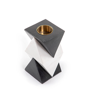 Brûleur à Bakhoor Géométrique en Marbre et Métal, Porte-Encens Arabe Oud avec Coupe en Laiton, Décoration Islamique Moderne pour la Maison, Parfum de Luxe - Product Image 2